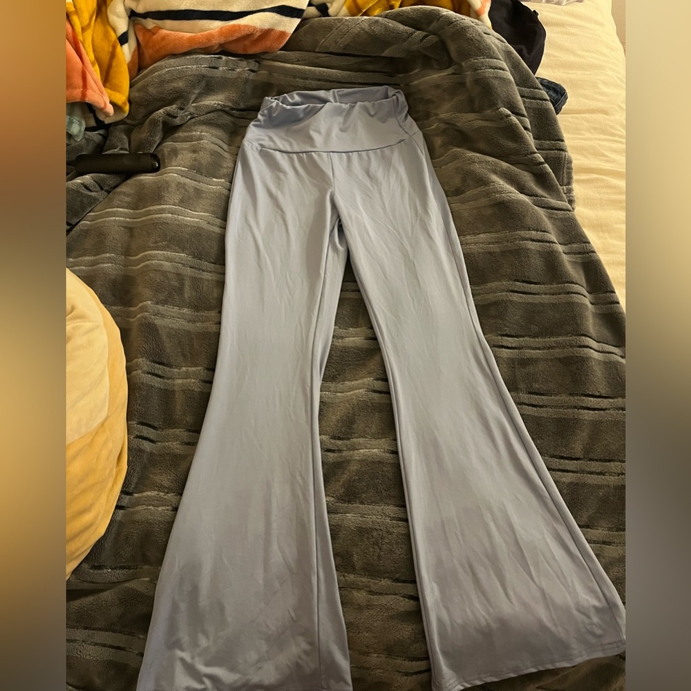 SHEIN Qutie Wide Waistband Waist Flare Leg Pants